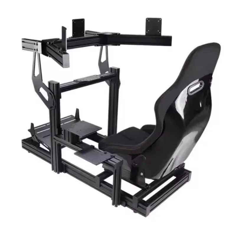 Sturdy Metal Adjustable Racing Sim Cockpit With Seat Motion Racing Simulator Cockpit Comfortable For Realistic Gaming Experience