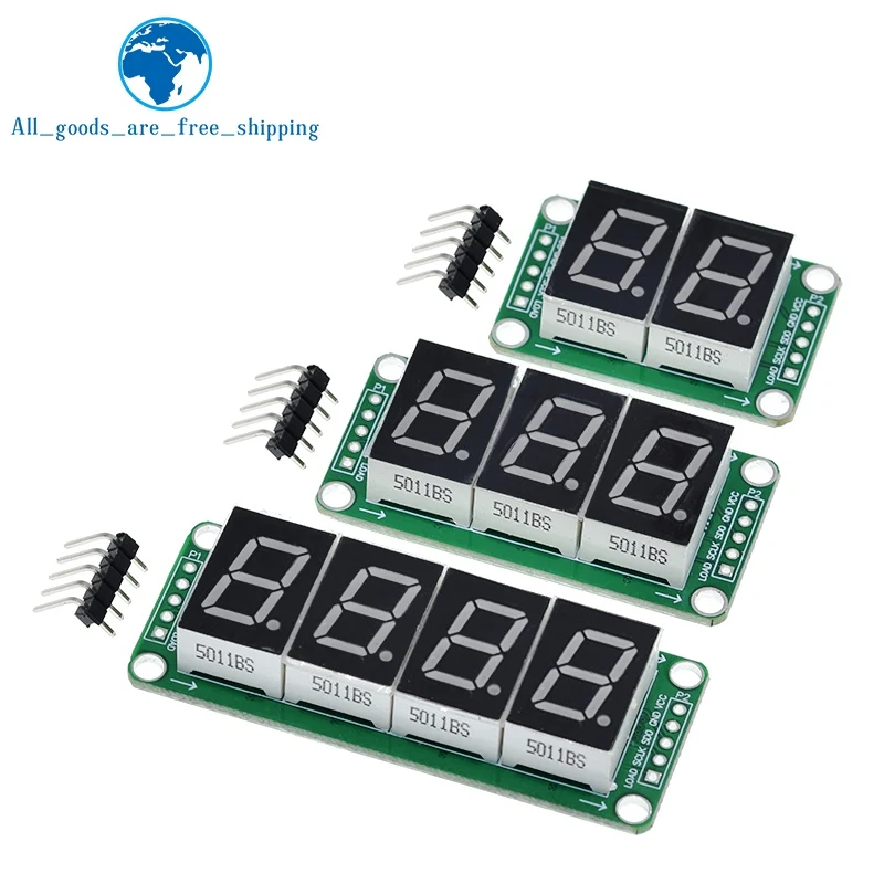 

Red Digital Tube Module 74HC595 Static Drive 2 3 4 Segment LED Display Seamless Series Connection 0.5 inch