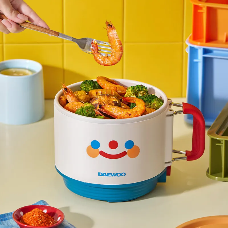 DAEWOO Multi Cooker 1.6L wielofunkcyjne smażenie gotowanie makaronu elektryczny gorący garnek składany uchwyt do domowego akademika S26