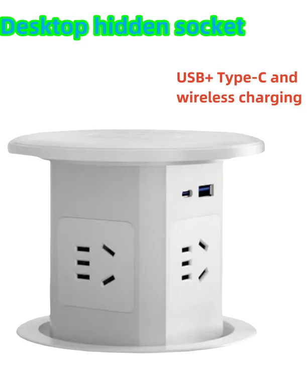 

automatically pops up,Desktop hidden socket, US UK standard desk socket with USB, Type-C and wireless charging, for home office