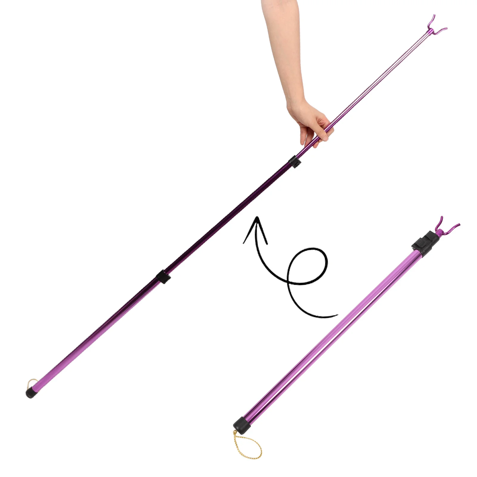 

Adjustable Clothes Drying Pole Extendable Aluminum Alloy Rod For Closet Balcony Indoor Outdoor Space Saving Clothesline