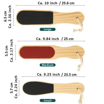 Pemzová dřevěná rukojeť Oboustranná podložka na nohy Pilník na odumřelou kůži Mozoly Bruska na nohy Pedikúrní nástroj Tření kůže na nohou Podložka na nohy 8 nejlepší prodej škrábadlo na nohy - №3