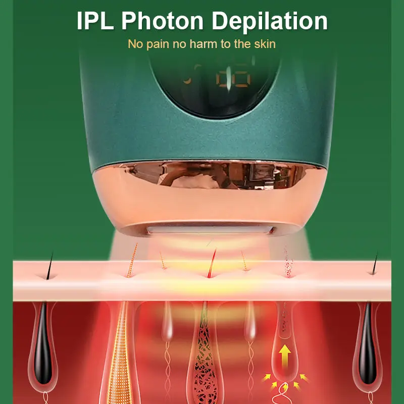 إزالة الشعر بالليزر المحمولة 999999   ومضات غير مؤلمة عالية التردد أنثى آلة إزالة الشعر الدائمة الكهربائية Depilador الليزر