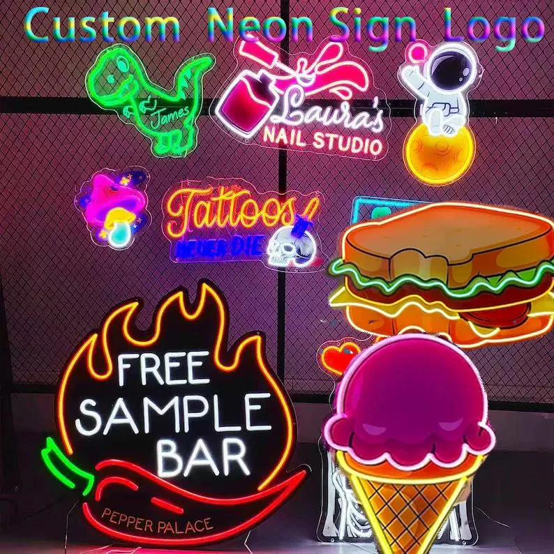 

UV Print Custom Neon Sign Personalized UV Printing Sign Business Logo USB Neon Lights for Bar Shop Party Wedding Birthday