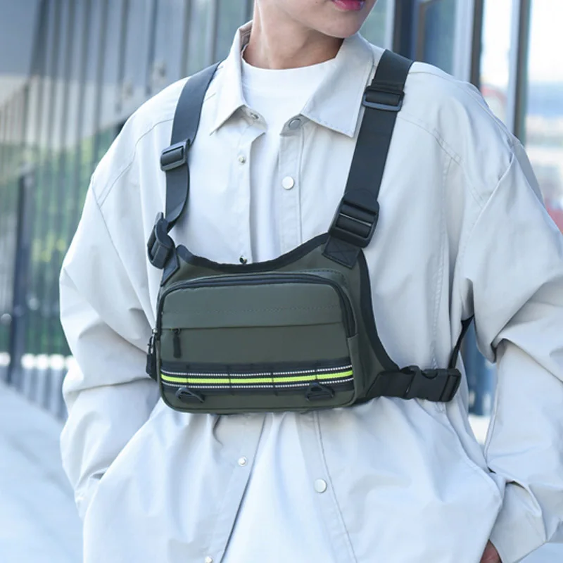 Funktionale Taktische Brusttasche Outdoor-Weste Hip-Hop Street Chest Pack Wasserdichte Atmungsaktive Paar-Tasche Sport-Rucksack – Detail 20