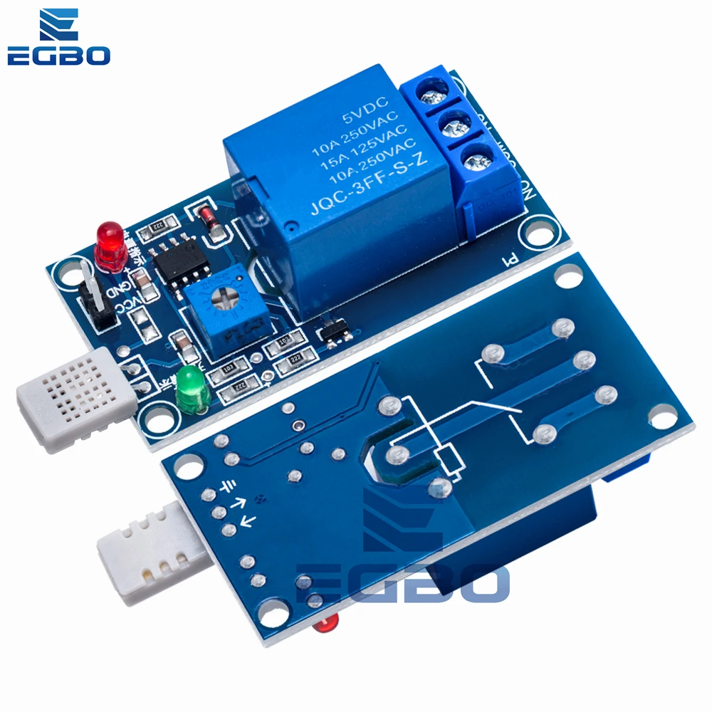 1PCS EGBO  HR202 DC 5V 12v  1 Channal 1CH Humidity Sensor Switch Relay Module Control Board Humidity Sensor Module