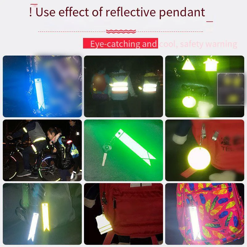 車の反射ストリップ,高光沢,PVCペンダント,バッグ,キーホルダー,装飾反射板,常夜灯