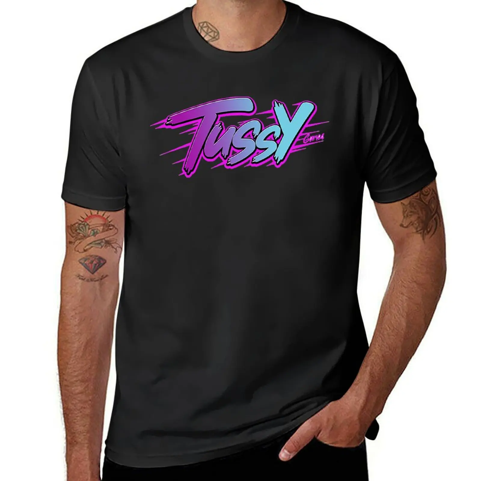 

Tussy Games T-Shirt vintage animal prinfor boys fruit of the loom mens t shirts