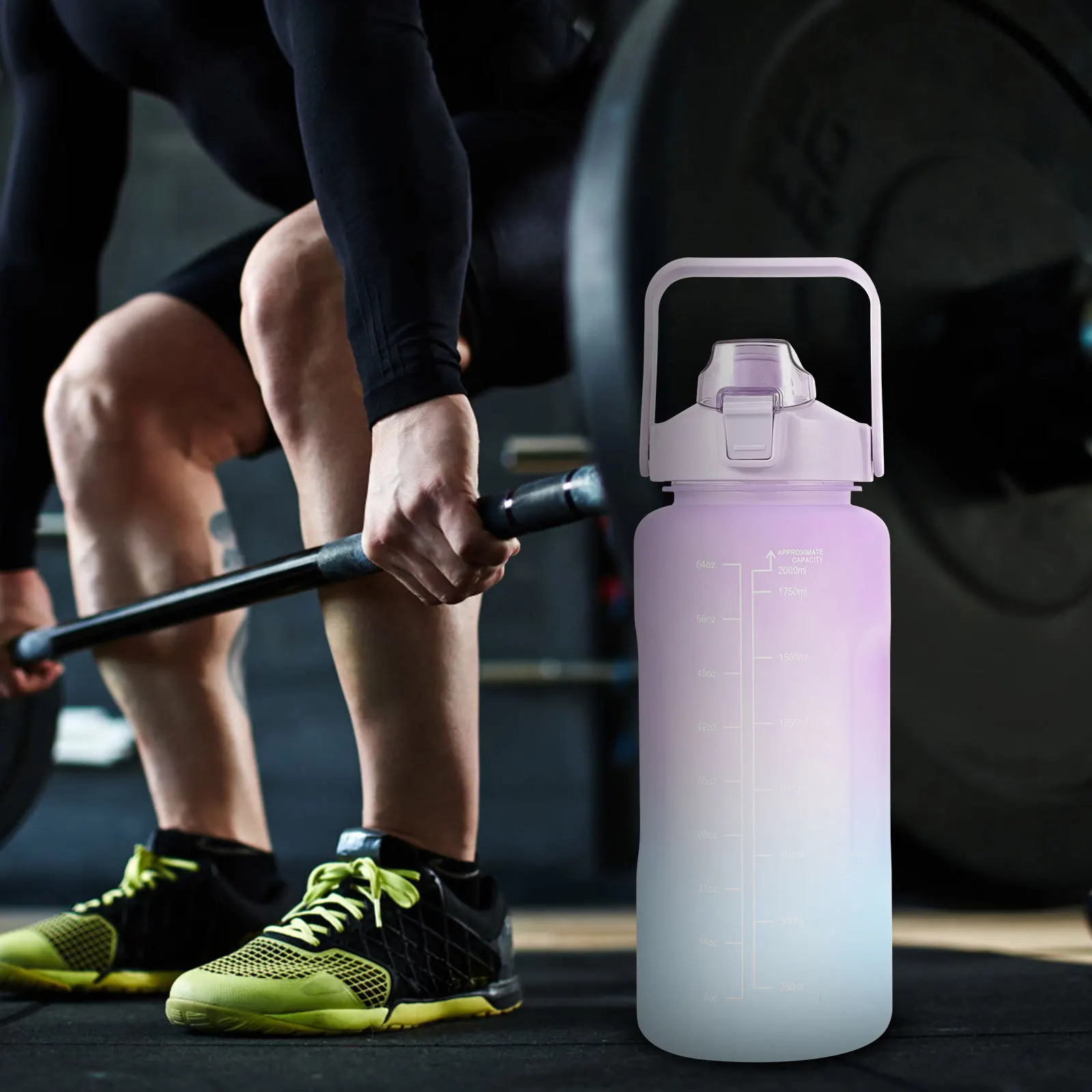 

3pcs Sports Water Bottle Set 2L 900Ml 300Ml Ergonomic Lightweight Bpa-Free Gym Hiking Camping Running Fitness Bottles