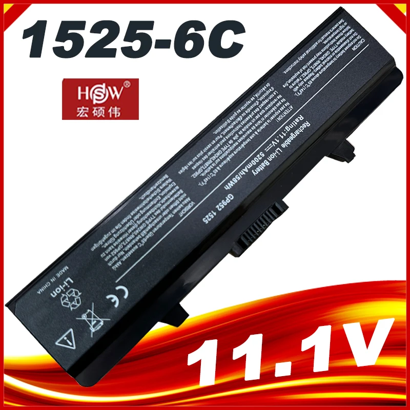 

New GW240 GW252 11.1V 5200mAh Laptop Battery For DELL Inspiron 1525 1526 1545 1546 Vostro 500 14 1440 17 1750 Series GP952