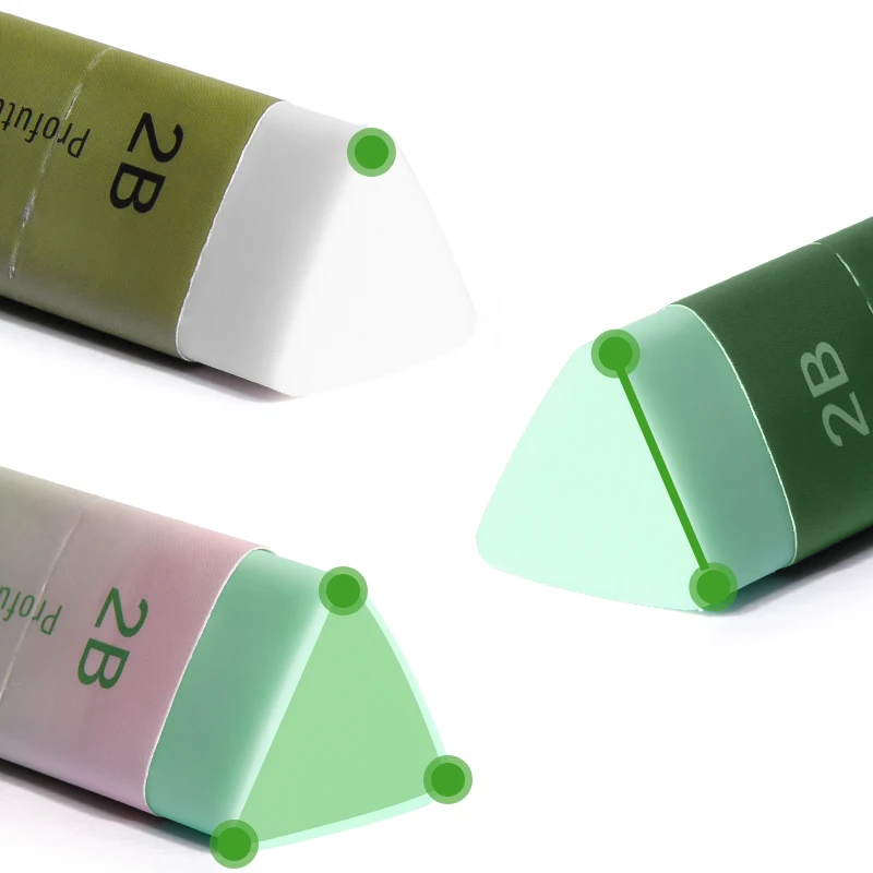 Guma do ołówków M&G w kształcie trójkąta, ultra czysta, minimalne pozostałości, minimalne ślady, guma do egzaminów 2B dla uczniów, guma dla artystów, do szkicowania ołówkiem.