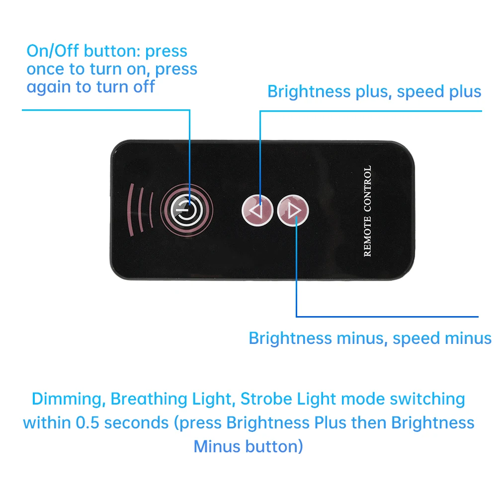 30W DC5-24V LED Dimming Driver Module Breathing/Flashing Light Speed Control Module 5-8m Wireless Remote Control Module