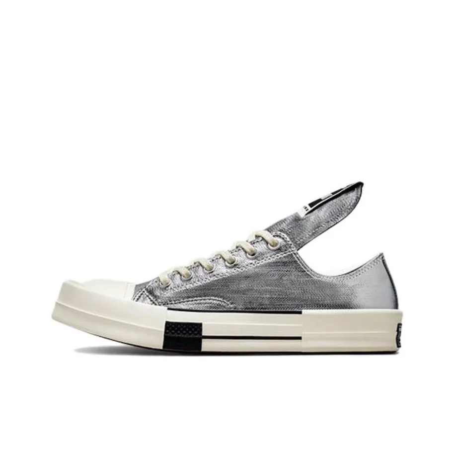 Rick Owens DRKSHDW X Converse 1970s Canvas Shoes Unisex Low Top Silver A01292C