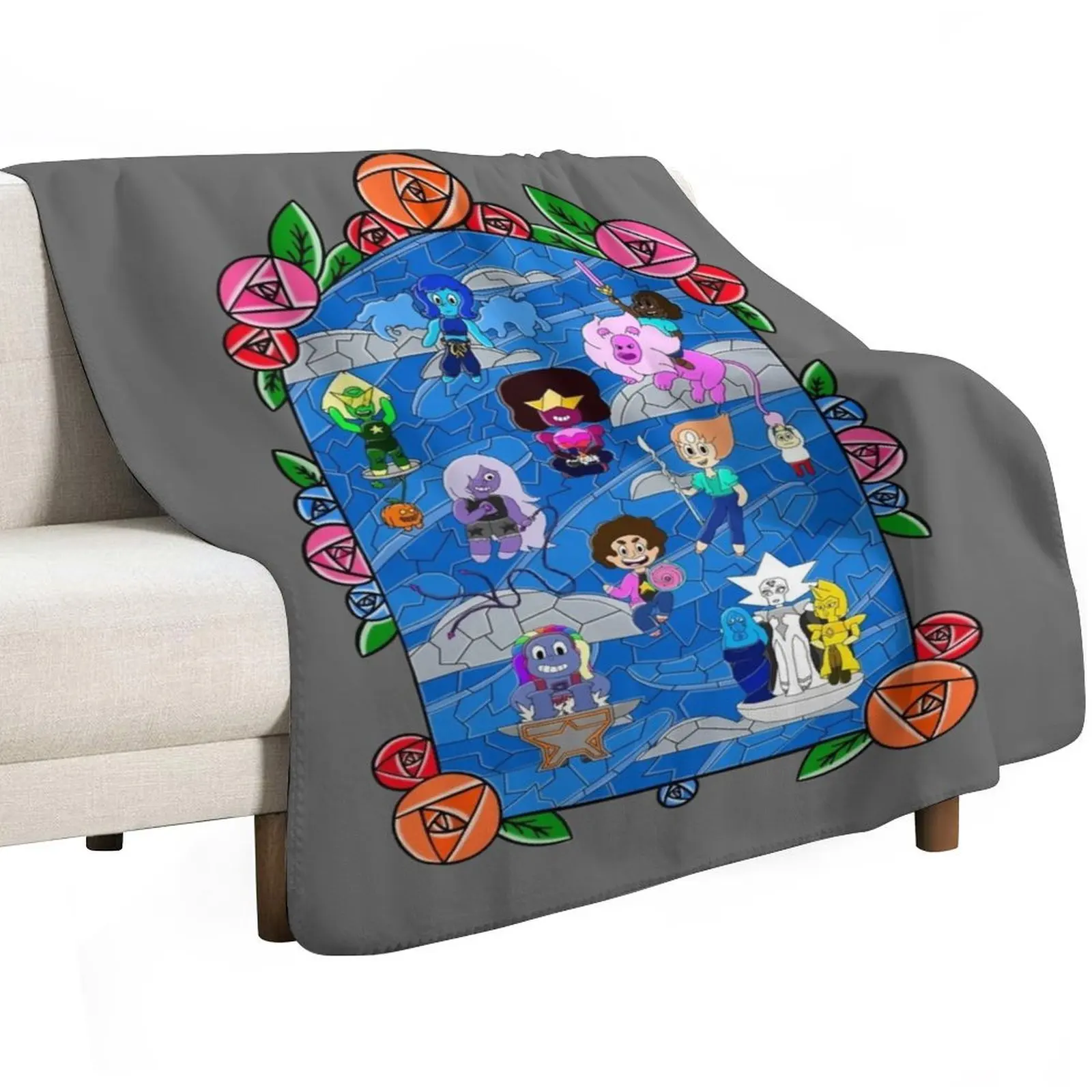 Steven Universe Stain Glass Window Throw Blanket Stain Resistant Cozy Warm Blanket