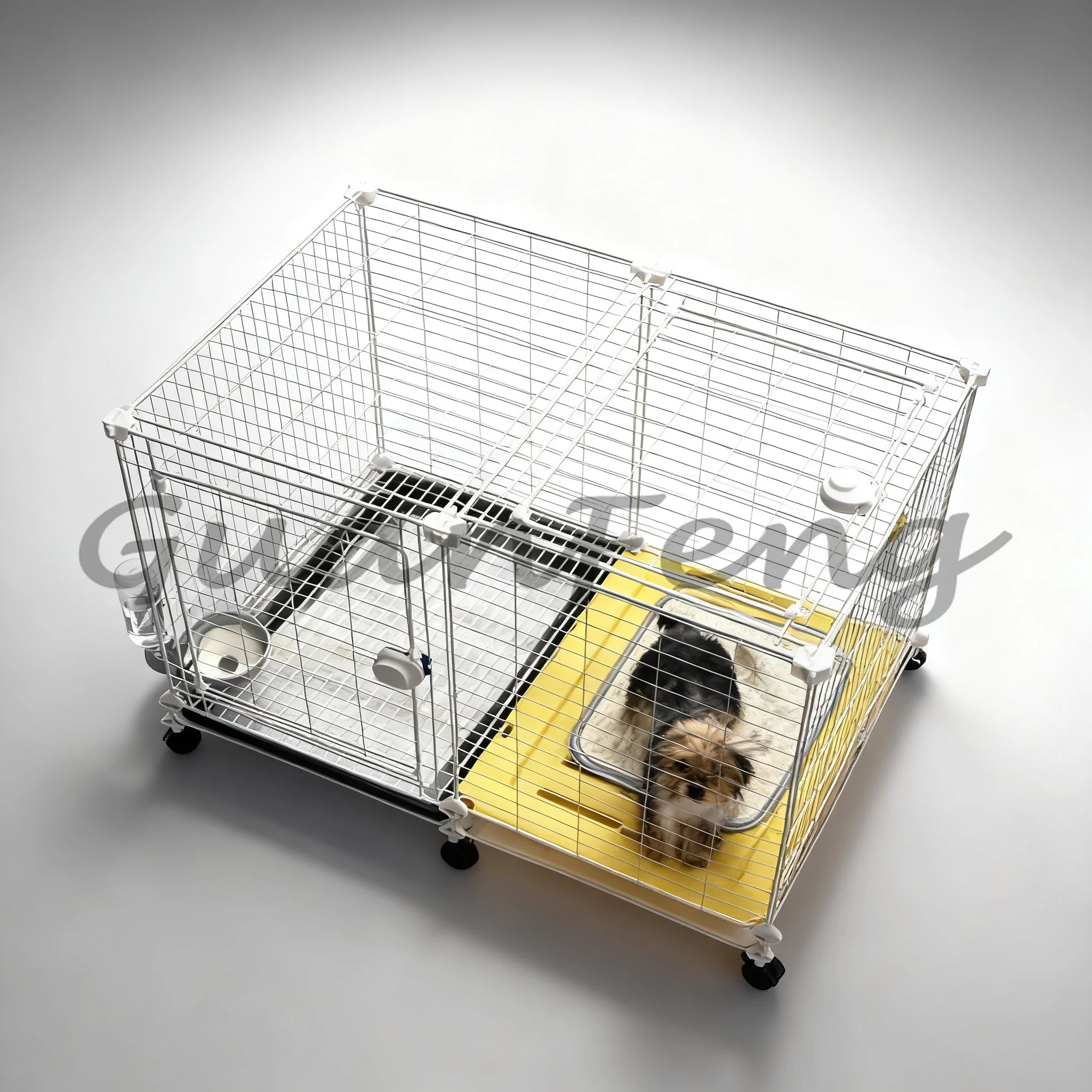 Convertible Dog Crate with Detachable Tray, Indoor Kennel & Fence Compatible, Potty Training Pet Carrier for Small Medium Dogs