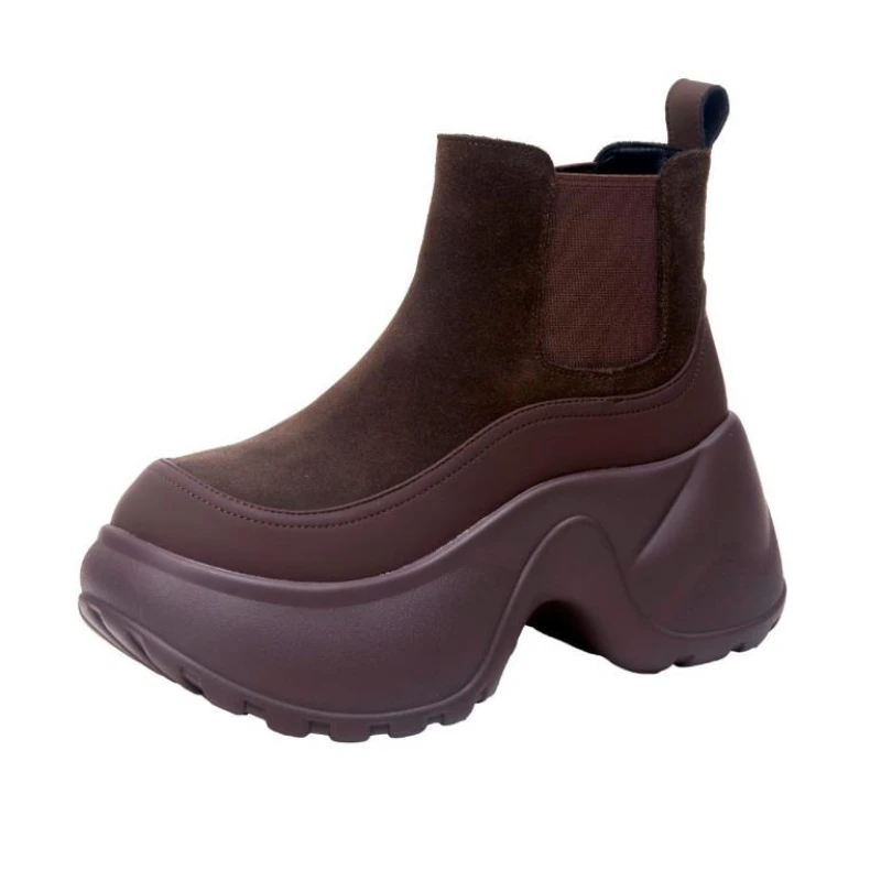 Ankle Boots for Women's Flats Platform Shoes Suede Sport Shoes Winter 2025 Fashion Chelsea Boots New Trend Dress Mujer Zapatos