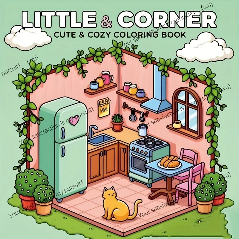 Cute and cozy coloring book for adults and teens