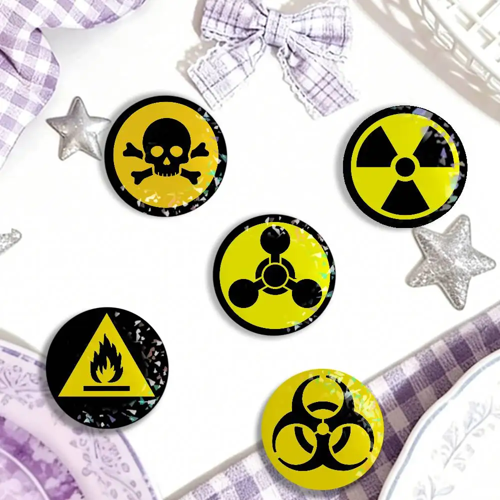 Radioactive Radiation Danger Sign Laser Badge Clothes Backpacks Hats Accessories Gifts For Children Friends Fans Collectibles