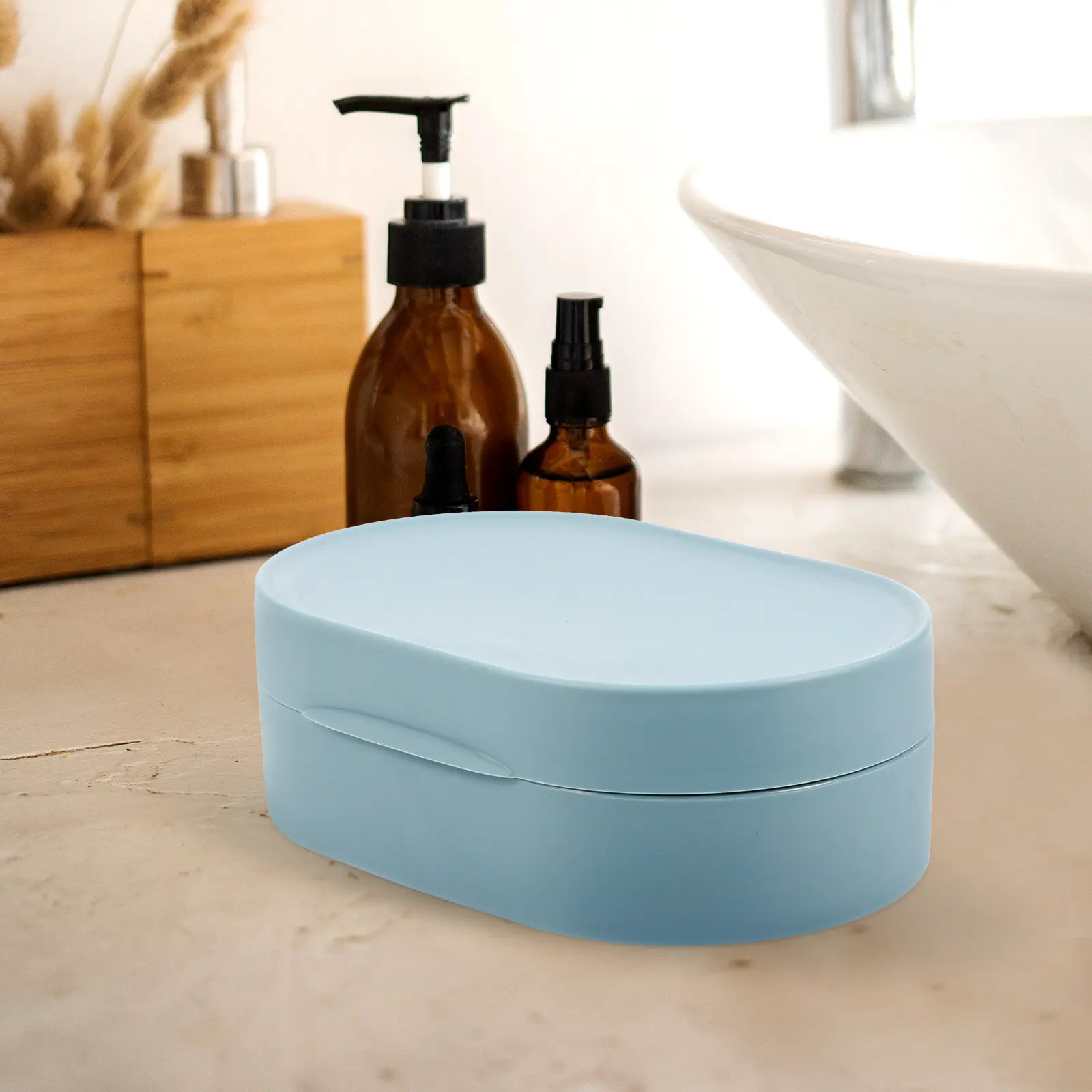 Portable Travel Soap Box with Lid Compact Lightweight Soap Holder for Bathroom Balcony Wardrobe Outdoor Camping Easy Clean Thumb