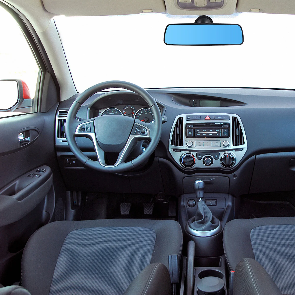 

Car Interior Mirror with Suction Mount Wide Angle Rotatable Design Anti-Glare Blue Mirror for Rear Visibility Smooth Surface