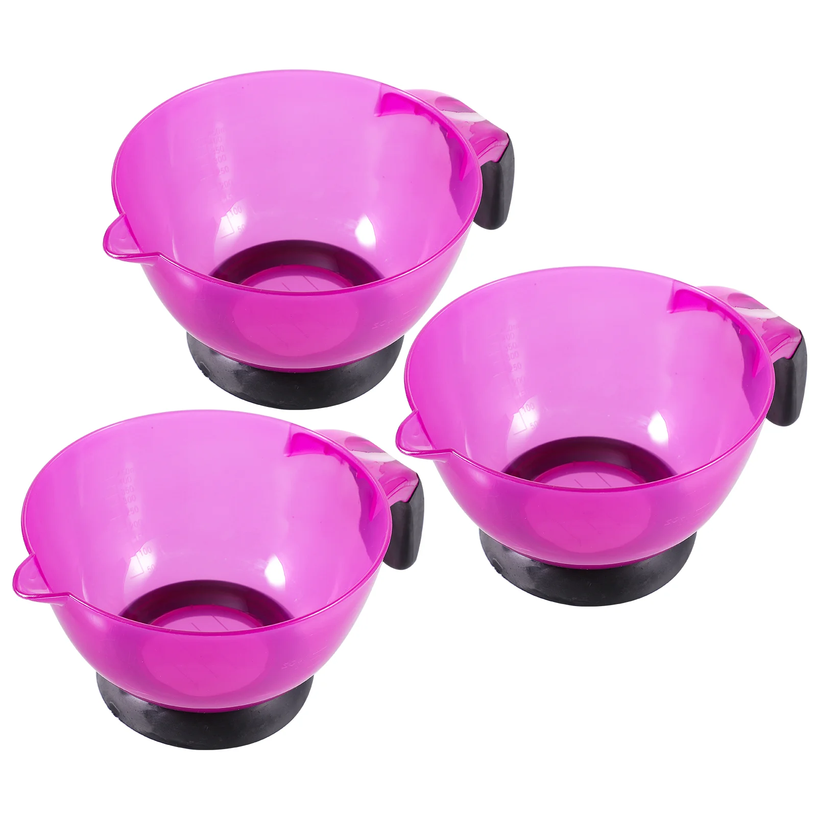 3pcs Hair Color Mixing Bowl DIY Hair Dye Hair Coloring Silicone Bowl Sturdy Hair Tint Cup with Handle for Salon Barbershop Haird