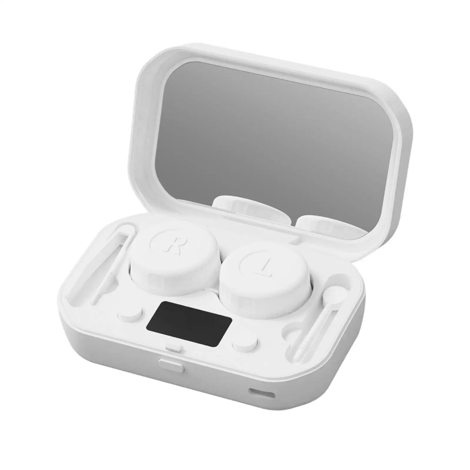 Portable Contact Lens Cleaning Case Invisible Glasses Cleaner Machine with 4 Speed Timing 120s 180s 240s 300s for Daily Use