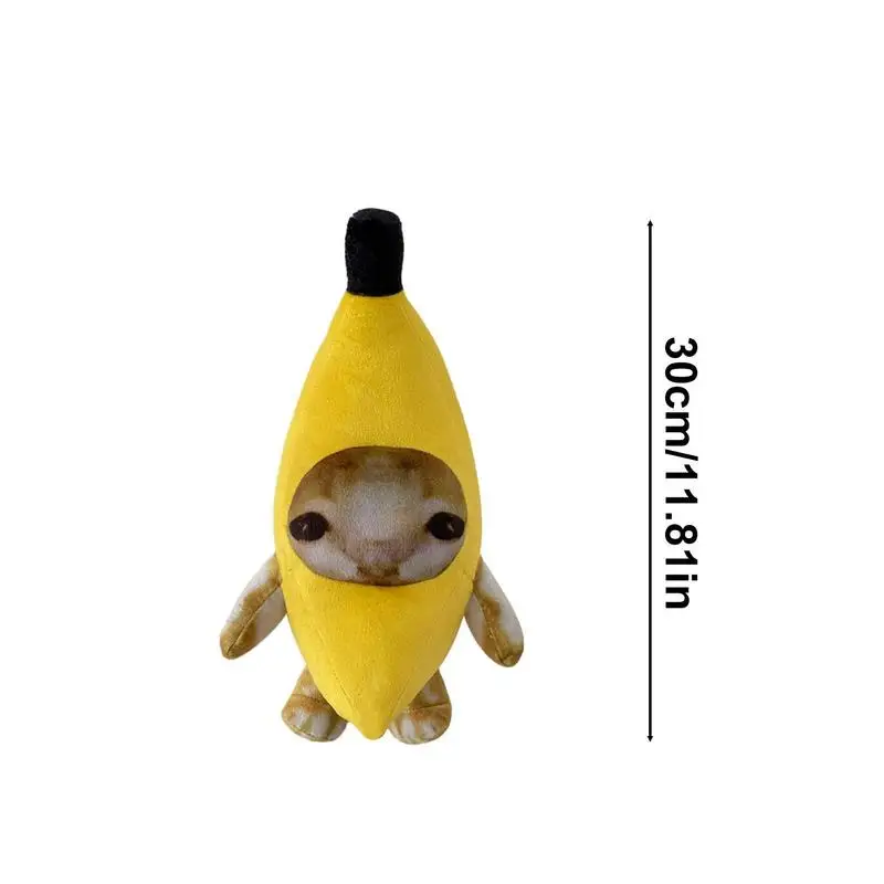 Brinquedo engraçado de pelúcia feliz, Banana Cat Plush com Chorando Face Making, Pelúcia macia, Presentes de Natal para bebês