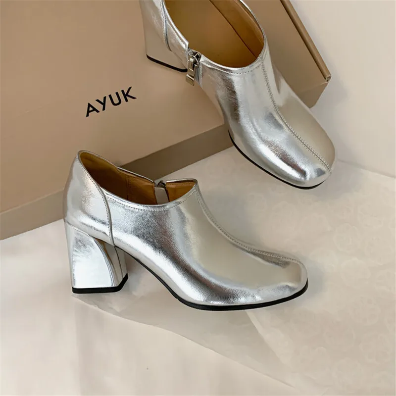 New Autumn Winter Women Boot Fashion Boots for Women Round Toe High Heels Ankle Boot Ladies Shoes Zapatos Mujer Women Pumps