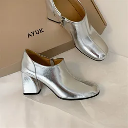 New Autumn Winter Women Boot Fashion Boots for Women Round Toe High Heels Ankle Boot Ladies Shoes Zapatos Mujer Women Pumps