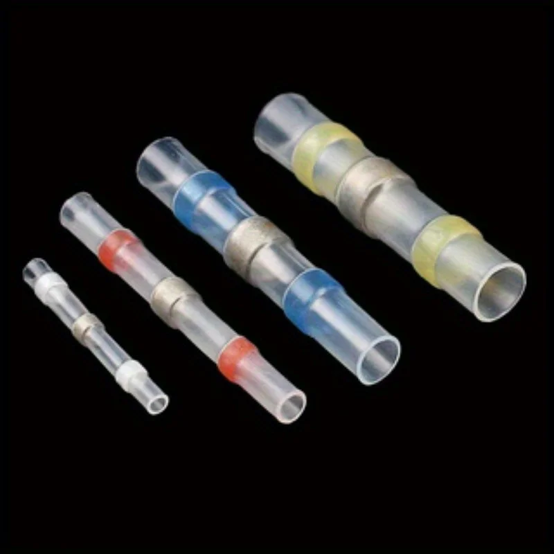 50pcs Heat Sealed Wire Connectors, Heat Shrink Tubing, Heat Shrink Welding Sleeves, Used for Crimping and Docking Terminals