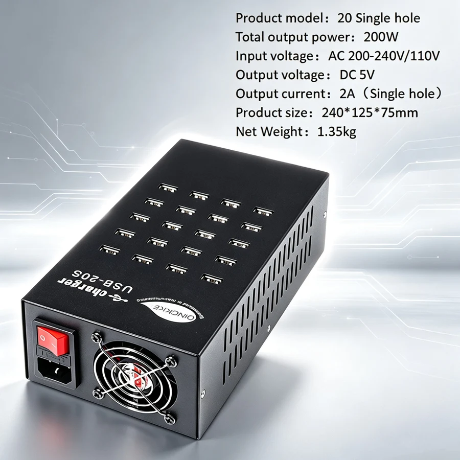 High Efficiency Desktop Bulk Charging Station for Smartphone Tablet 10-100 Ports