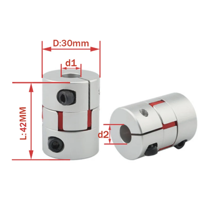 D40 L55 Flexible Plum Clamp Coupler Size 8/10/12/14/16/18/20/22mm Jaw Shaft Coupling