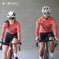 Mcycle Northeast Flower Design Cycling Bicycle Clothing Breathable Quick Drying Bike Top Long Sleeve Unisex Bike Cycling Jerseys