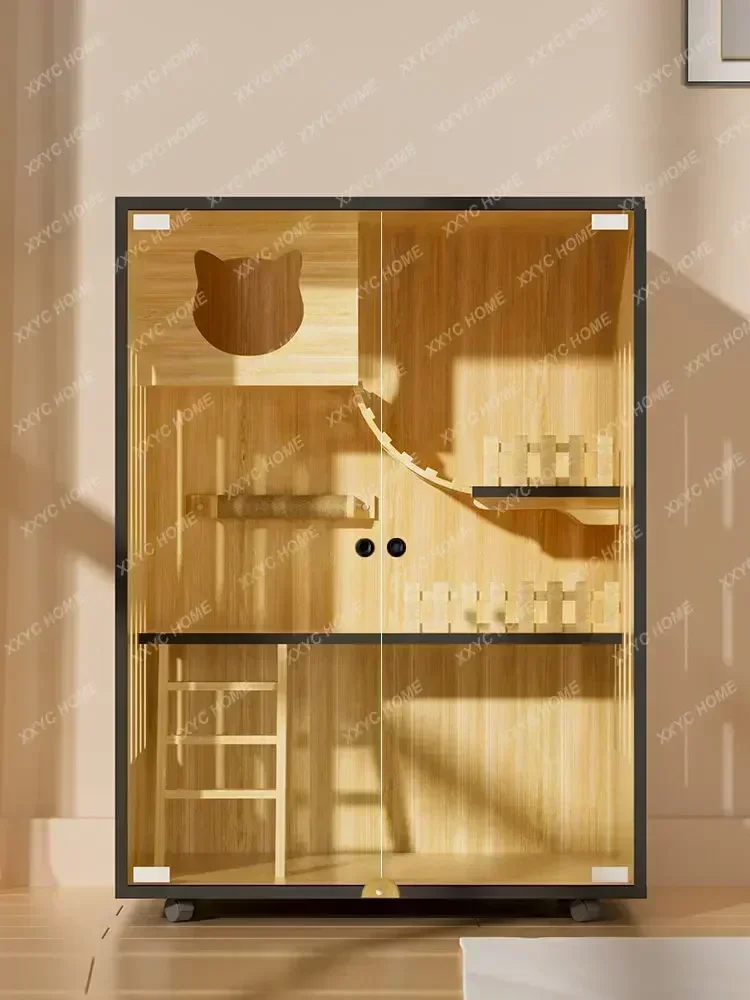 

Cat Villa Cage Home, Indoor Nest House Cabinet Castle Pet ,Large Free Space.