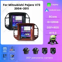 Radio samochodowe w stylu tesli dla Mitsubishi Pajero 3 V73 V70 2004 - 2011 multimedialny odtwarzacz wideo inteligentny system samochodowy nawigacja GPS bezprzewodowa Carplay Wire Android Auto do 8 rdzeni 8 + 128G