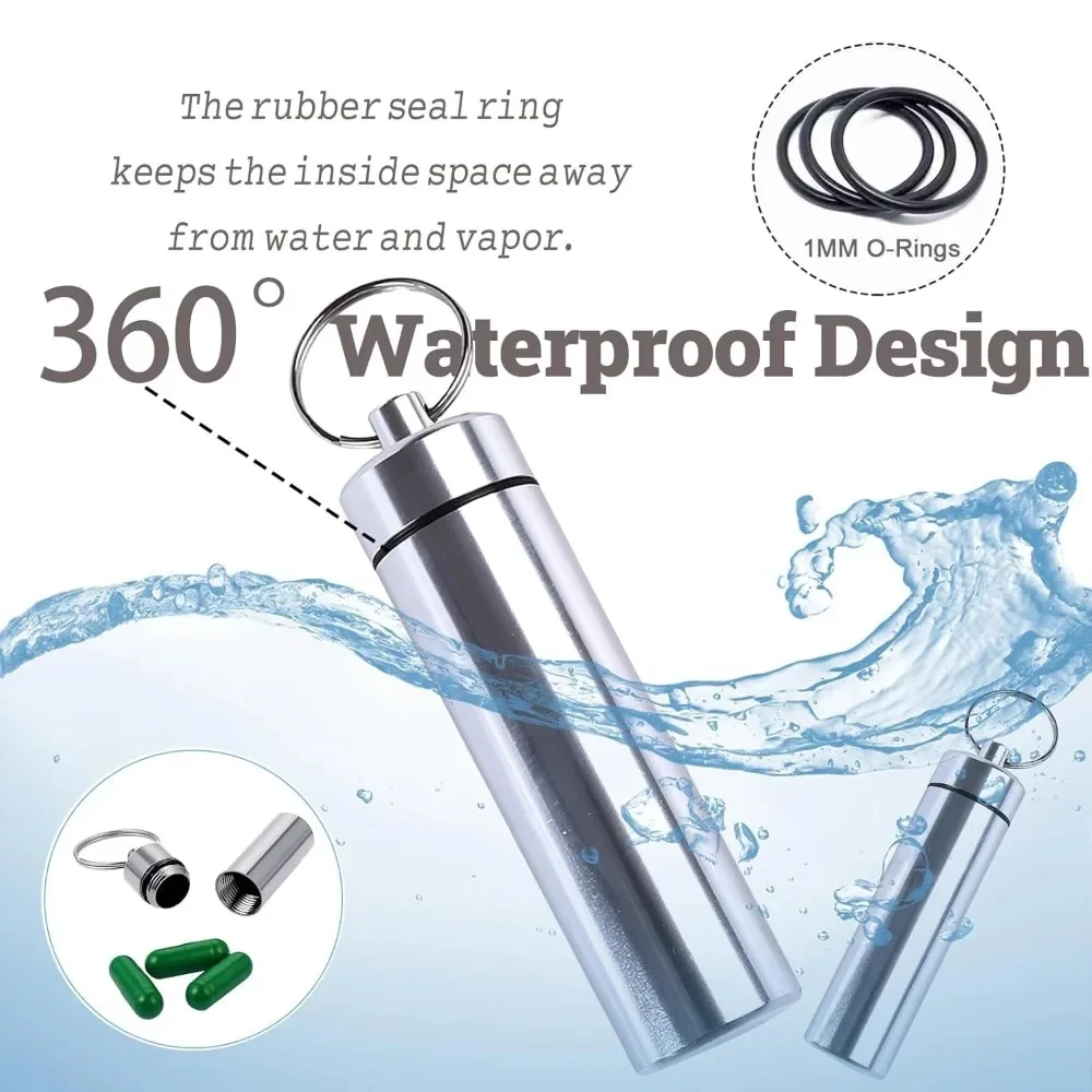 New Mini Premuim Waterproof Portable Pill Case Organizer Keychain Box EarPlug Container Bottle with Keyring for Medicine Holder