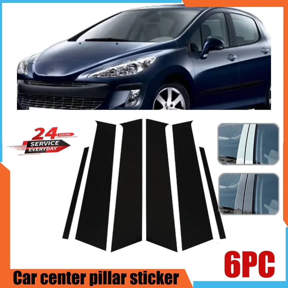 

Car Pillar Posts Door Window Trim Cover For Peugeot 308 I (T7) 2008-2013 car window decorative cover BC Column Sticker