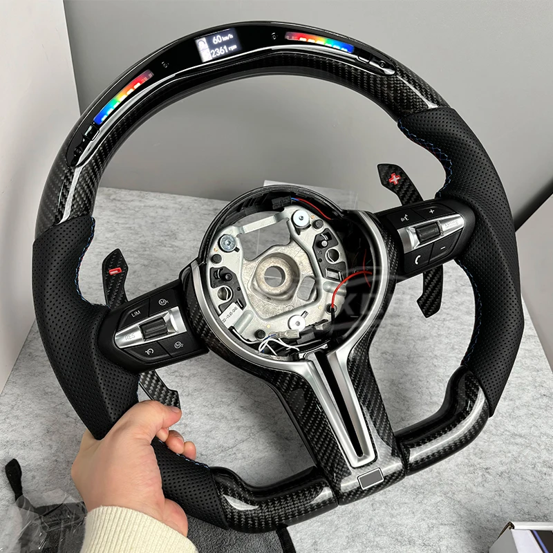 Car Steering Wheel Carbon Fiber LED Style M Sports For BMW F30 F10 F11 F31 F20 F21 F22 F15 F16 F35 F36 F32 F80 M3 M6