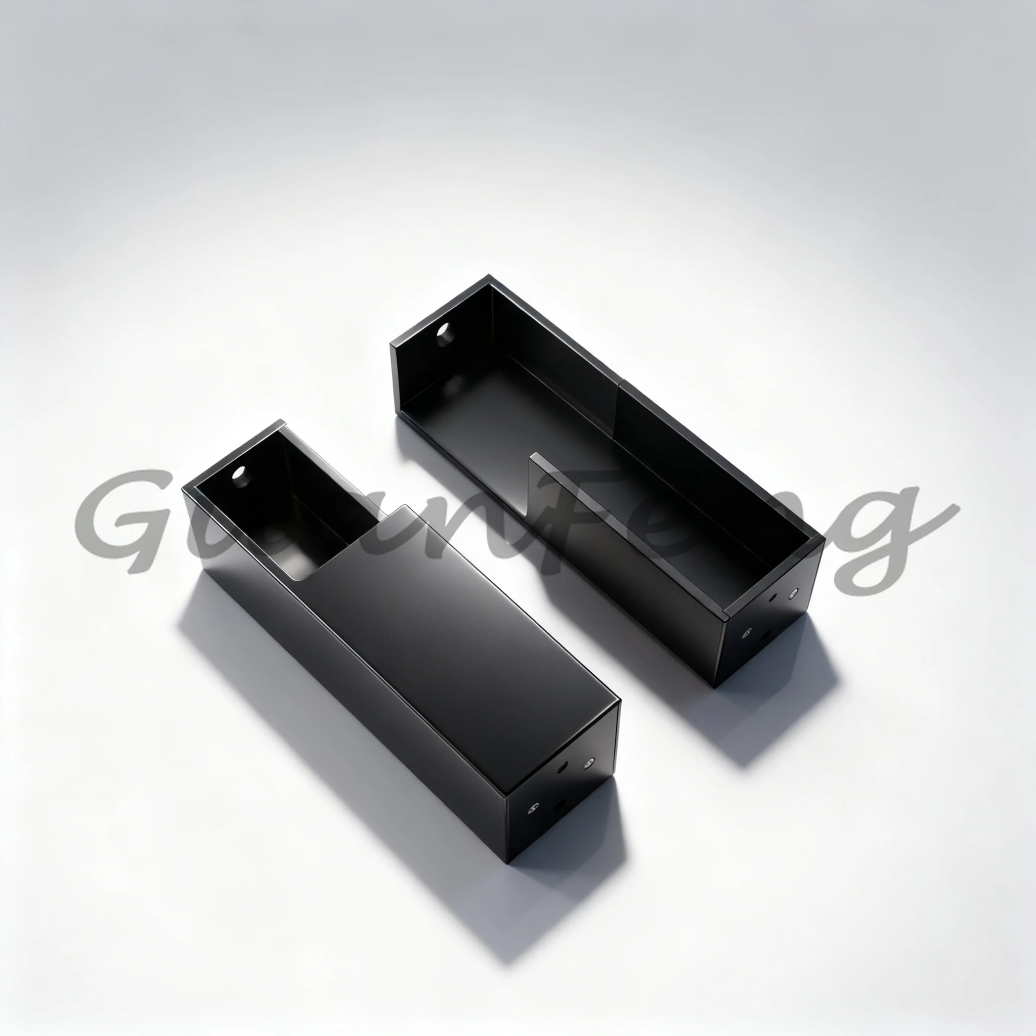 Recessed Built-In Sliding Door Handle Black Aluminum Alloy Anti-Collision Privacy Pocket Door Hardware for Interior Door