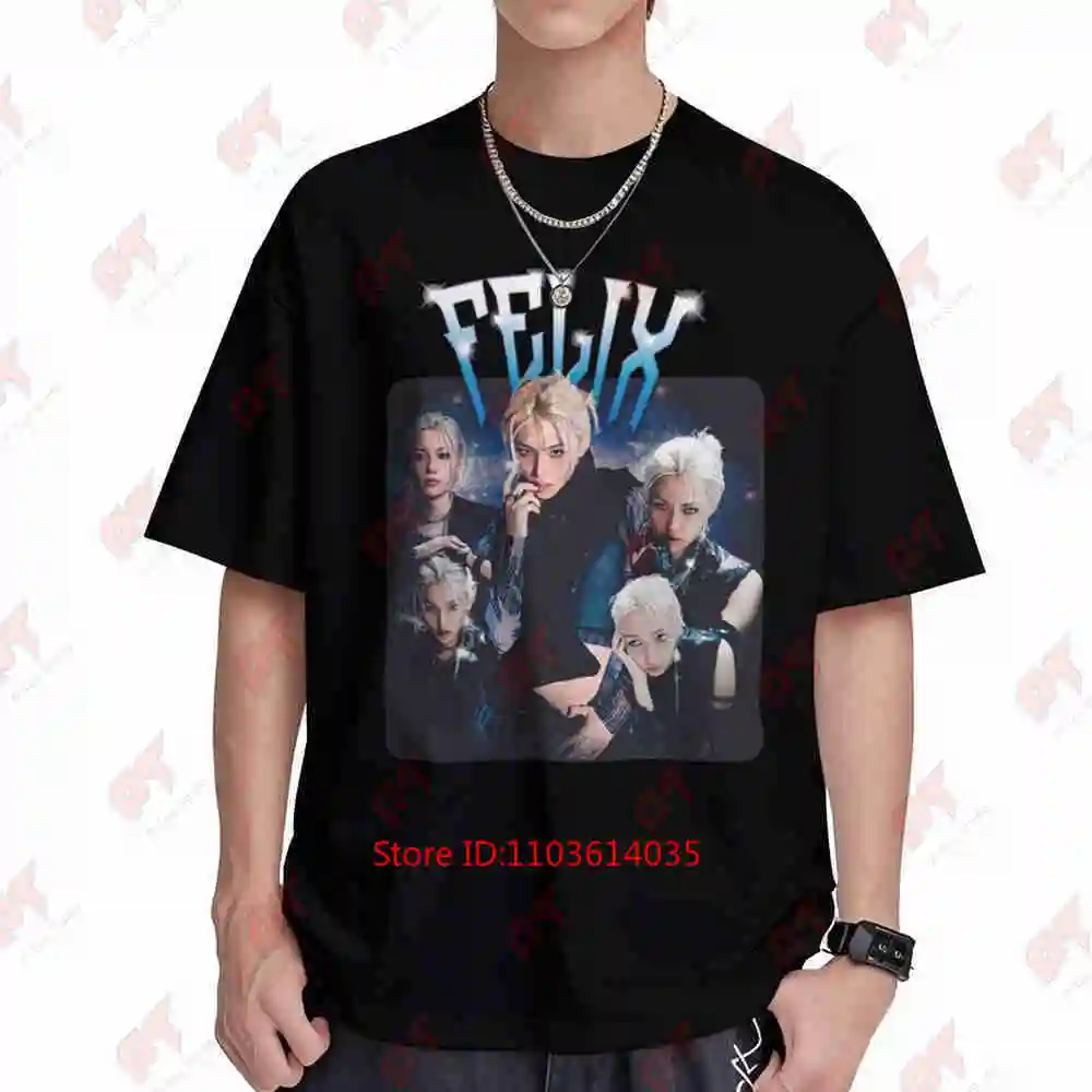 Felix SKZ Wander K-Pop Member Short Sleeve Tee 100% Cotton T-Shirt