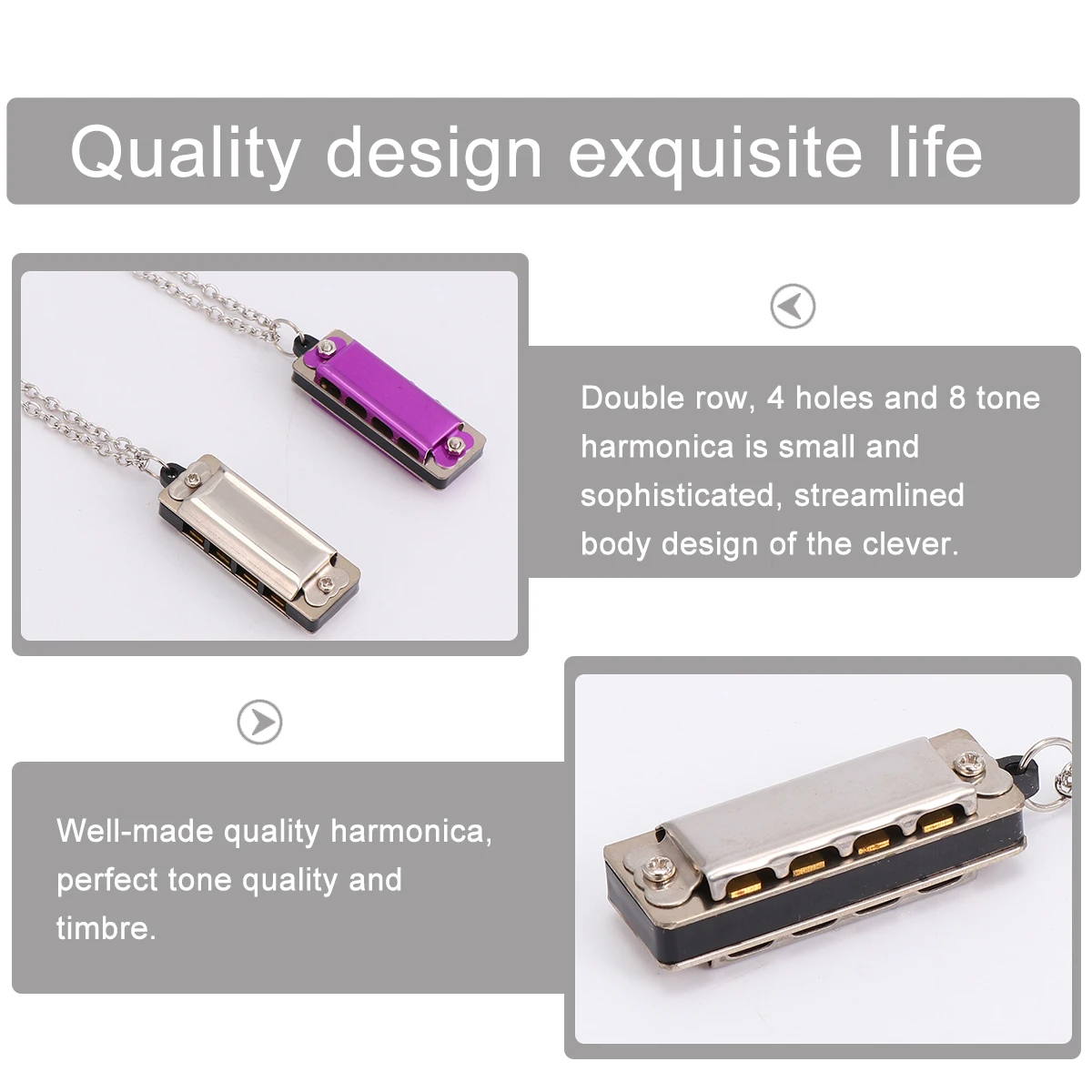 

2Pcs 4 Hole Harmonica Kids Music Toy Well Made Quality Instrument Small Size Perfect Tone Christmas Gift Promote Abilities