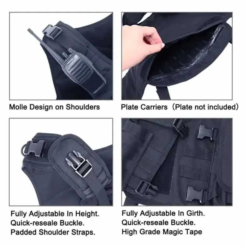 Gilet tattico multifunzionale resistente all'usura, abbigliamento da allenamento per esterni, gilet protettivo per attrezzature da esterno