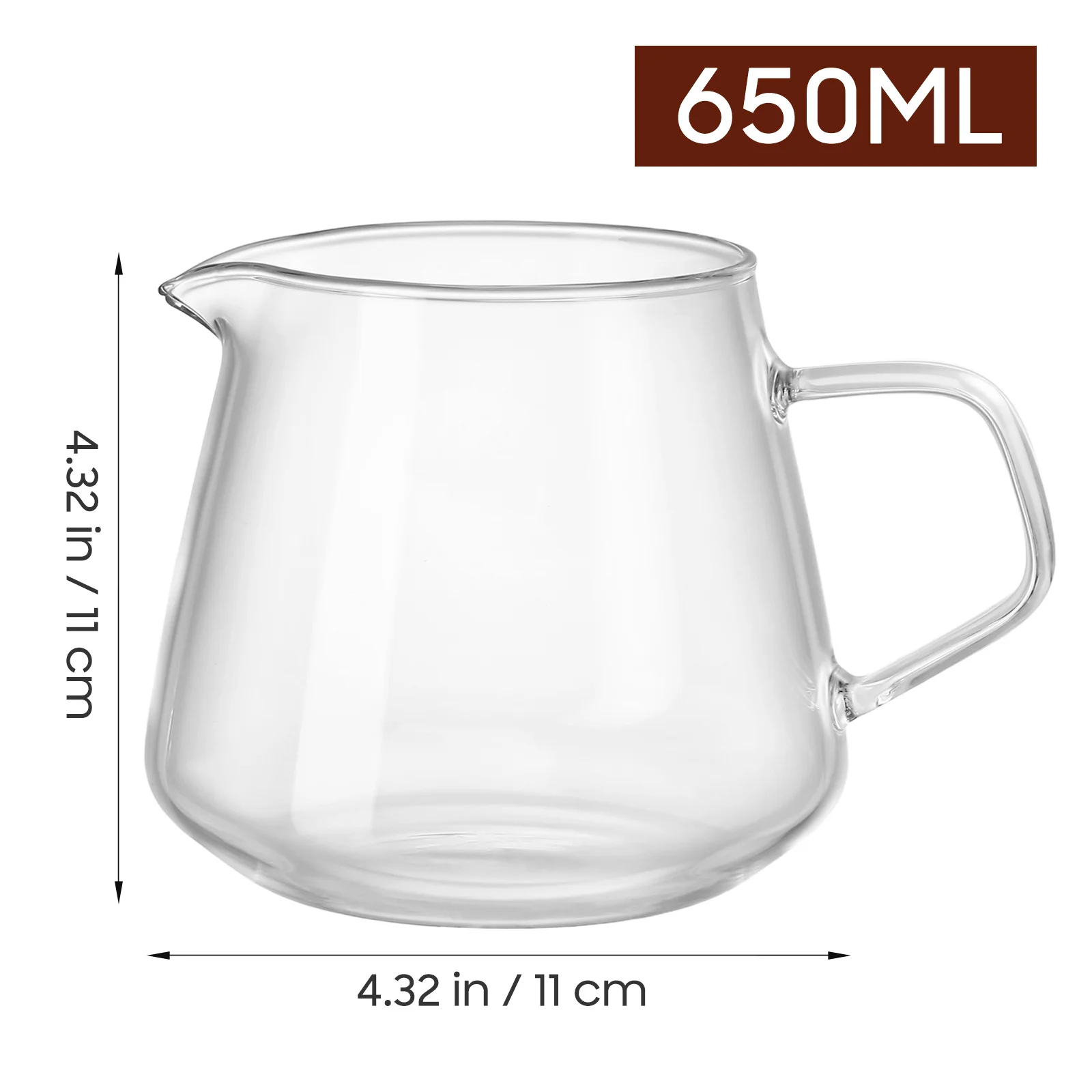 1 قطعة إبريق قهوة زجاجي غلاية 650 مللي إبريق شاي شفاف مقاوم للحرارة إبريق حليب لوازم منزلية متعددة الاستخدامات إبريق قهوة زجاجي #5