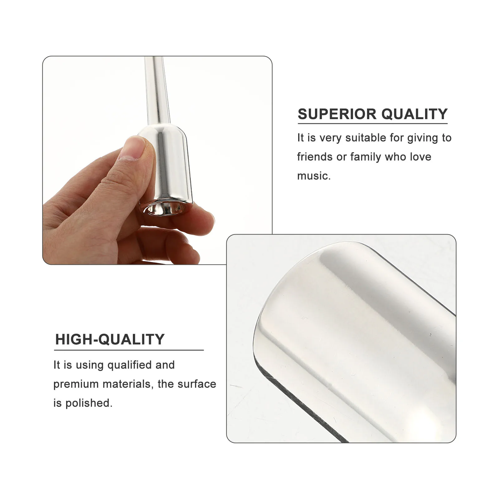 

Silver Plated Mouth Trumpet Accessories Heavy Duty Mouthpiece British Instruments Professional Accessory Horn Bass Musical Gift