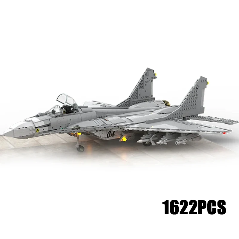 MOC-Modelo Militar de Construção de Tijolos para Crianças, MOC, MIG-29, Tecnologia Fighter Jet, Blocos Modulares, Brinquedos de Montagem DIY