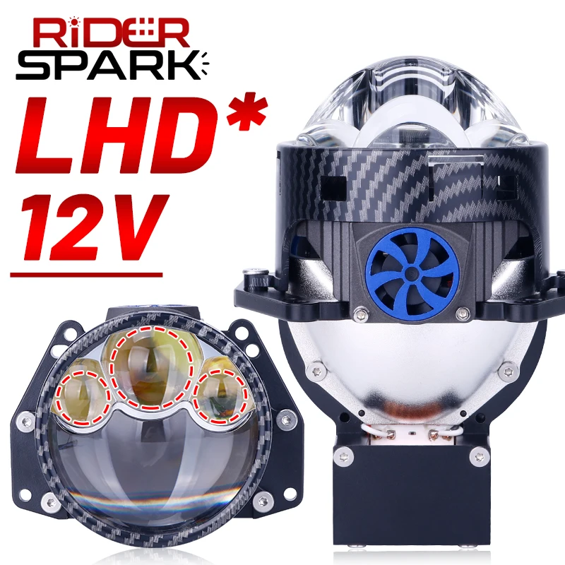 3 In Bi-LED Laser Projector Lenses 3 Hyperboloid Lens Hella 3R Daytime Running Light DRL Angel Eyes Car Headlight Retrofit Kits