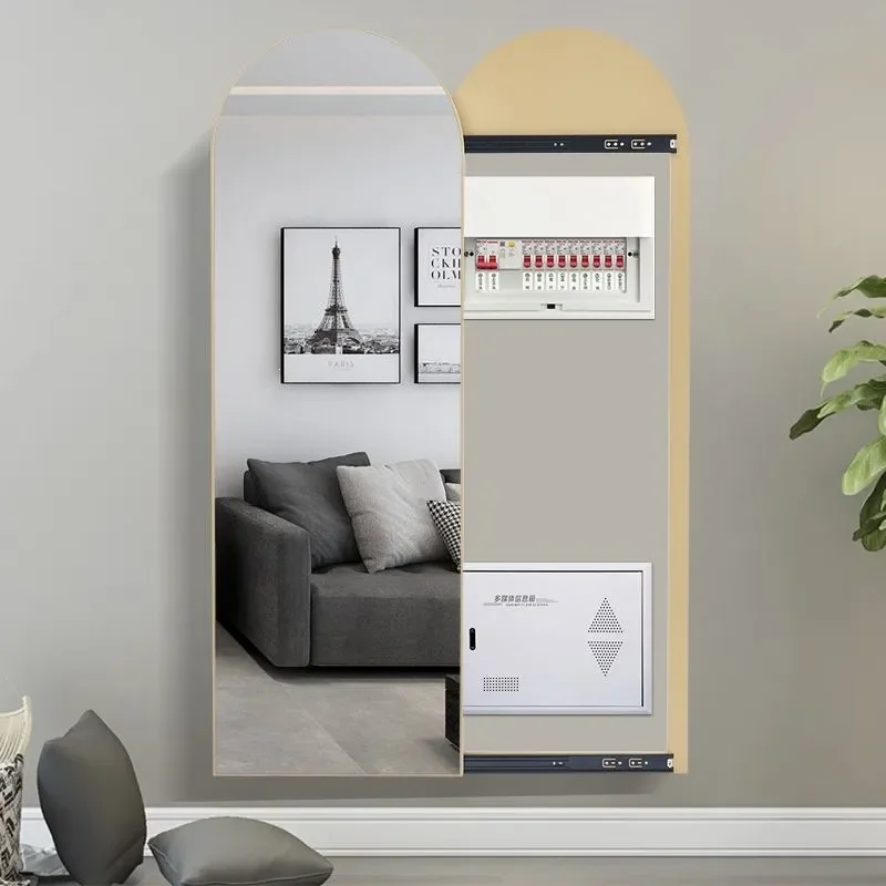 Push Pull Full Body Mirror Wall Mounted Invisible Electric Switch Cover Home Dressing Mirror Meter Box Concealed Full Length