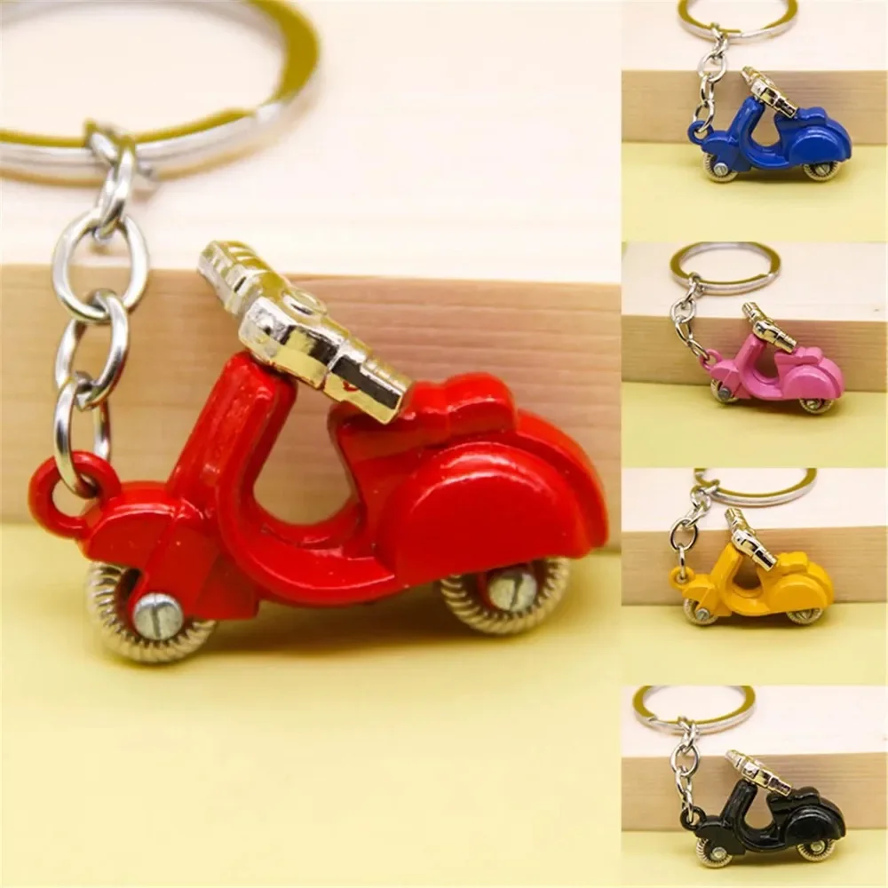 Mini Creative Cute Lady Motorcycle Keychain Stylish 3D Scooter Car Key Chains Classic Electric Keyring Pendant Women Gift