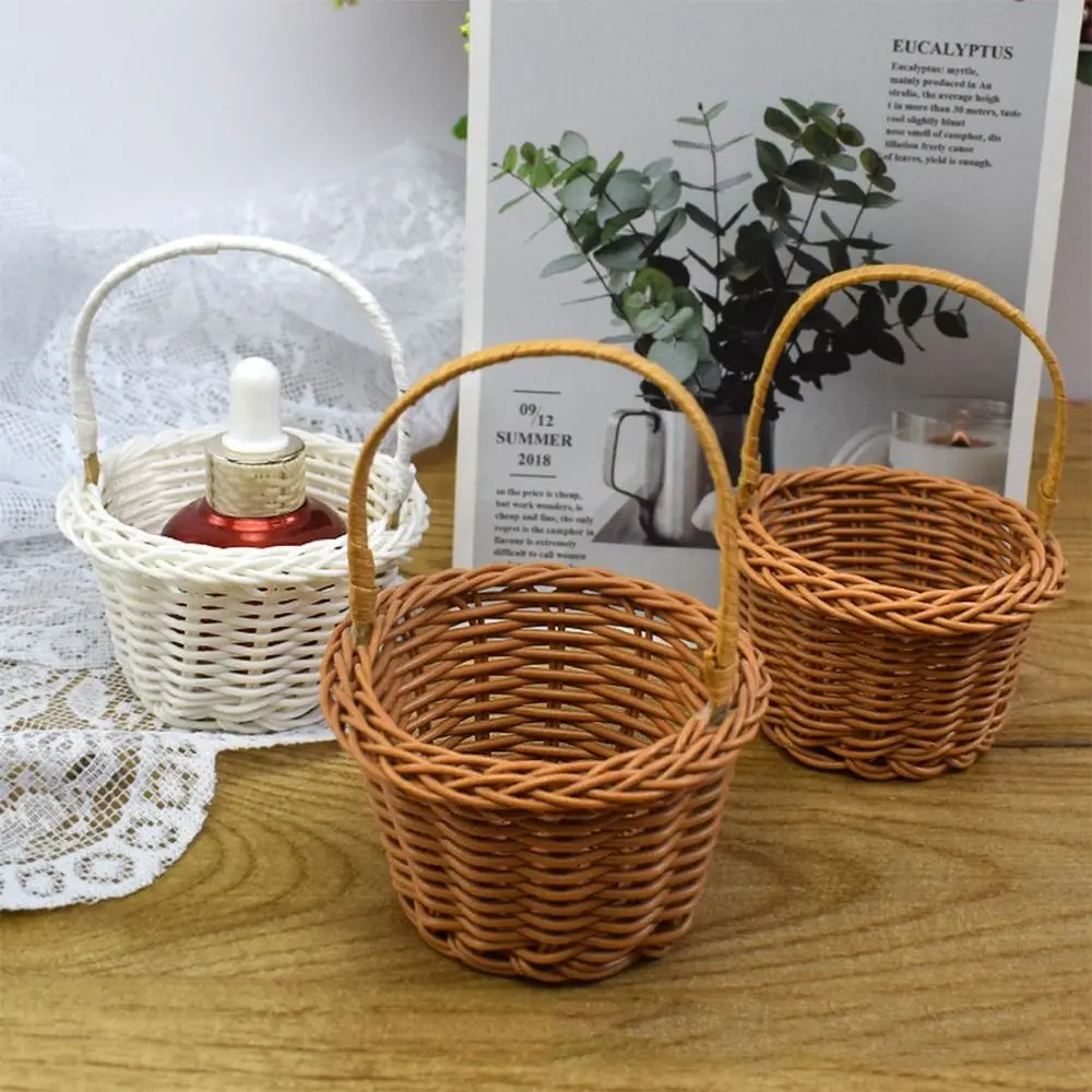 Creative  Small Flower Storage Basket Beautiful Hand Made Storage Baskets Wicker Flower Basket Shopping Storage Hamper Basket