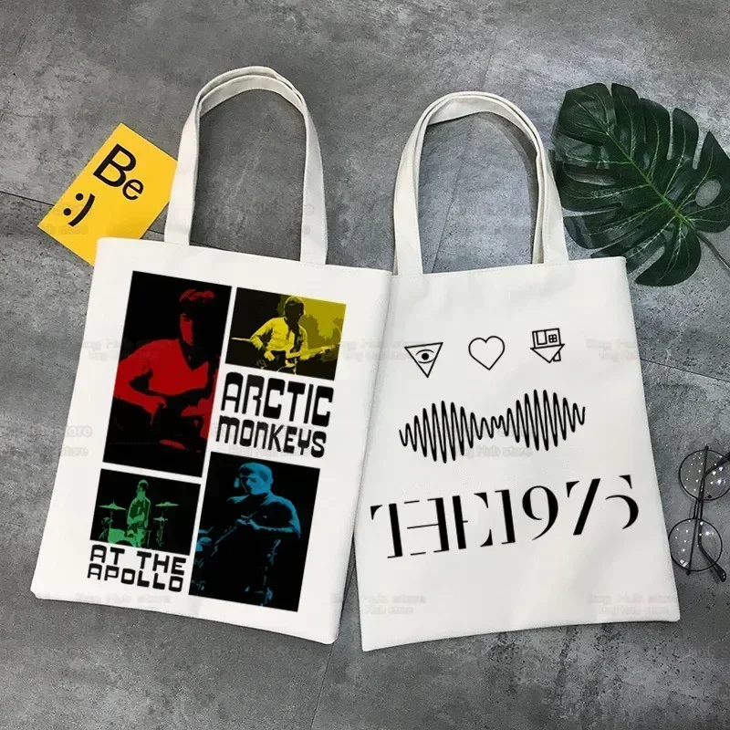 Arctic Monkeys Rock Shopping Bag Grocery Shopper Jute Bag Shopping Tote Bag Shoping Reusable Bolsa Compra Sacolas